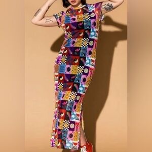 EUC Dressed in Lala “Mad About You” mesh dress + slip XL